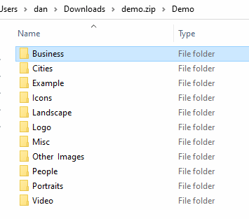 Zip File Archive of Media