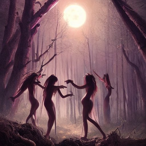 Witches Dancing Around Fire