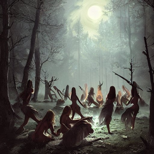 Witches Dancing Around Fire