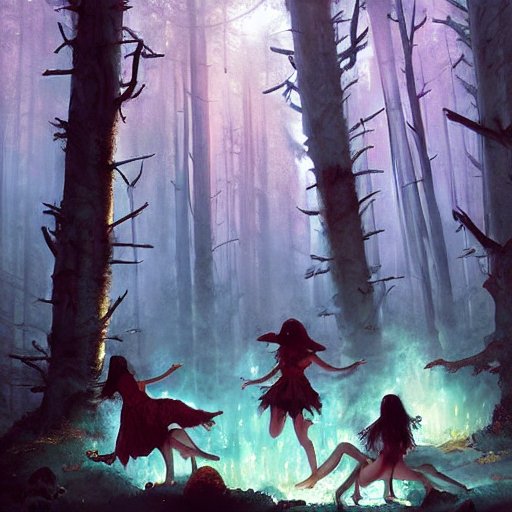 Witches Dancing Around Fire
