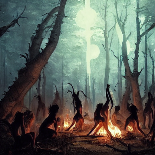 Witches Dancing Around Fire