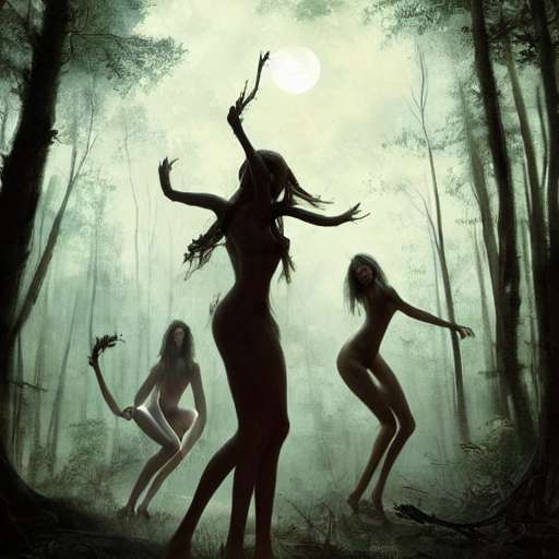 Witches Dancing Around Fire
